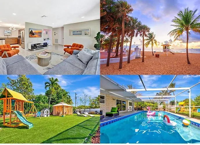 3Bd Villa Ft Lauderdale Xl Pool, Unique Playground, Bbq, Beach, Family Memories